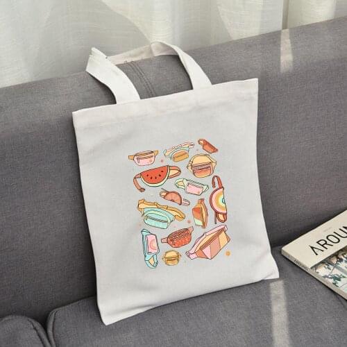 Large Canvas Bag Kpop Cartoon Cloth Shopping Bags Female Cute Shoulder Bag Women Shopper Tote Bag Eco Reusable Ladies Handbags