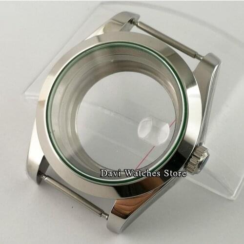 New 36mm 40mm Watch Case Green Glass Gasket Sapphire Glass Fit NH35 NH36 ETA 2836 Miyota 8215 821A Mingzhu DG2813 3804 Movement