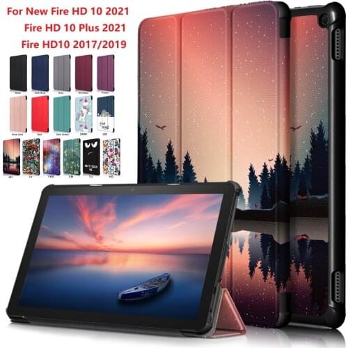For New Fire HD 10 Fire HD 10 Plus Case Folding Stand Magnetic Shell for New Fire HD 10 2019 2017 11th Gen Tablet Cover Kids