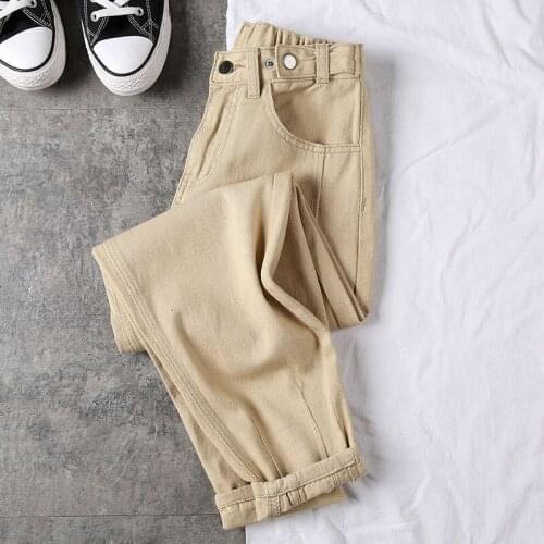 2021 New High Waist Loose Mom Jeans Spring Women Solid Color Straight Denim Pants Female Fashion Trendy Brand Streetwear