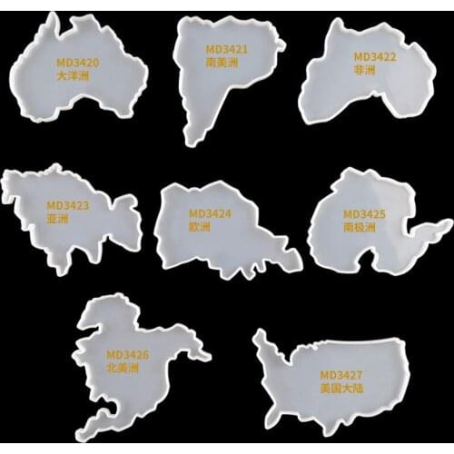 Map Mold Continent Coaster Mold Tray Cup Holder Resin Mold Silicone for Jewelry Craft New Arrival