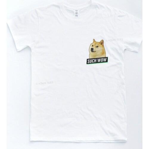 Such Wow Doge Chest Print Tee Skater Badge Meme Illuminati Fashion 2019 Men Summer Street Wear Casual Fishing T Shirts