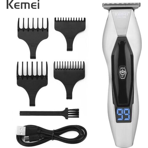 Kemei Hair Clipper Professional Men Trimmer beard Cordless Electric Shaver Cutter Split trimmer Barber USB hair Cutting Machine