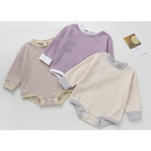 Newborn Baby Warm Romper Boys Girls Baby Clothes Solid Knitted Baby Long Sleeve Rompers Autumn Winter Infant Baby Boys Jumpsuits