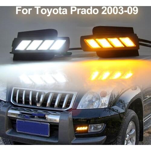 2PC For Toyota Prado LC120 GRJ120 2003 04 05 06 07 08 09 LED DRL Daytime Driving Running Light Daylight Bumper Light Accessories