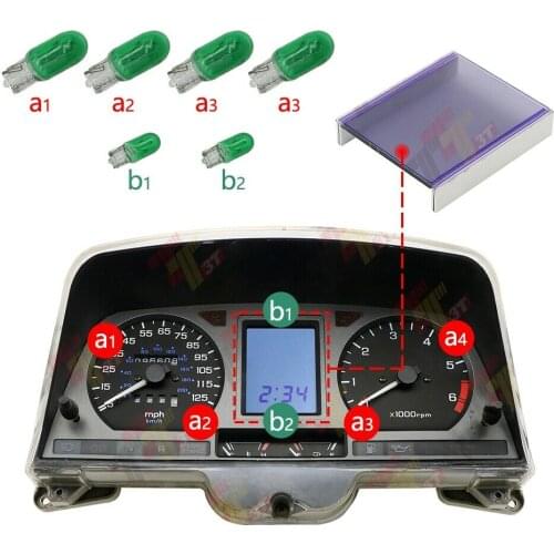 For Honda Goldwing GL1500 Motorcycle Gauge Cluster 1988-2000 LCD Display with Green Backlight Bulb KIT