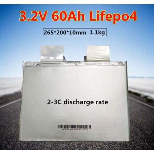 3.2V 60Ah Lifepo4 lithium battery pack 3c discharge rate for 12v 24v 48v 120ah trolling motor solar system battery pack diy