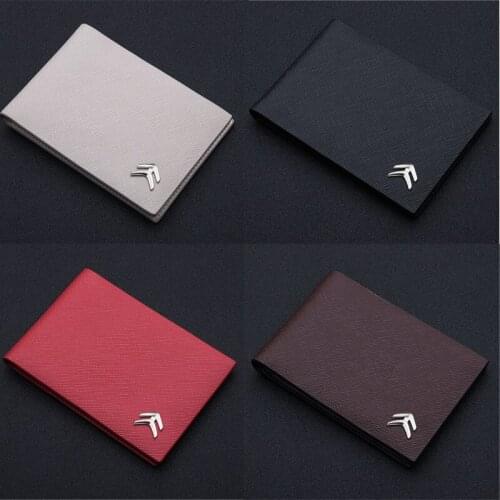 2021 Leather Ultra-thin Drivers License Cover Mens Credit Id Card Holder Bag Womens For Citroen Tarjetero Car Accessories