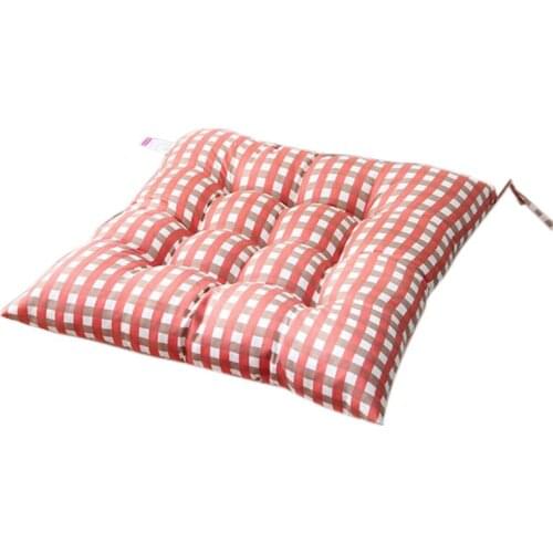 40x40cm Square Plaid Seat Cushion with Non-Slip Ties Indoor Outdoor Thick Chair Pad Floor Pillow Covers for Living Room Home
