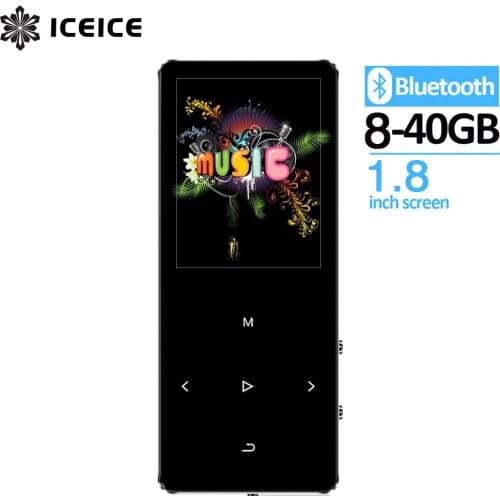 ICEICE MP3 Player with Bluetooth Touch Keys Built-in Speaker 8GB 16GB 32GB 40GB HiFi Portable Walkman Radio FM Recording MP 3