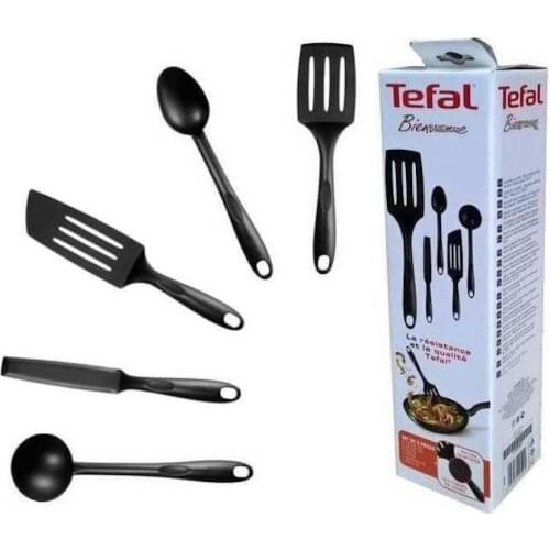TEFAL Bienvenue 5 Piece Set, Ladle, Spoon, Pancake Spatula, Angle Spatula and Long Spatula K001A504 Baking Supplies and Service