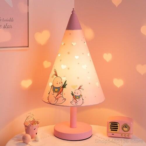 Pink Christmas Tree Table Lamps for Bedroom Children Room Art Deco Desk Lamp Girl Bedside Lamp Christmas Gift Led Light Fixtures