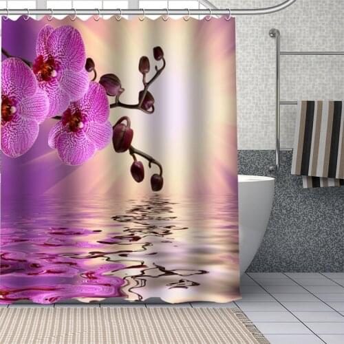 New Arrival Orchid Shower Curtains DIY Bathroom Curtain Fabric Washable Polyester for Bathtub Art Decor Drop Shipping