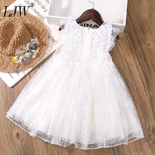 Girls Dress 2021 New Summer 100%Cotton Girls Clothes Lace Butterfly Baby Girls Dress Party Dress For 2-8 Years Girls Dresses