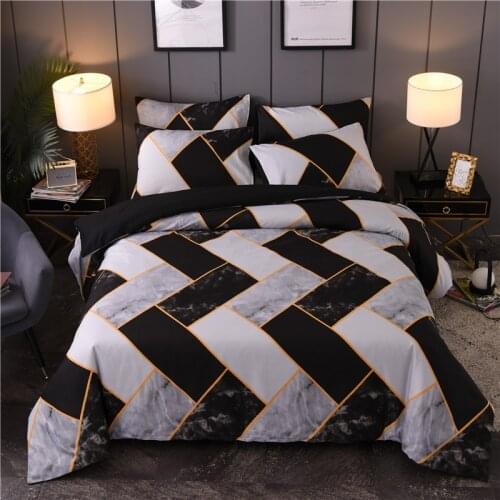 Duvet Cover 3D Black white quilt cover with marble pattern Bedding Sets King Queen full Twin Size 2/3pcs PillowCase