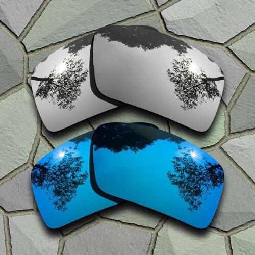 Chrome&Sky Blue Sunglasses Polarized Replacement Lenses for Oakley Eyepatch 2