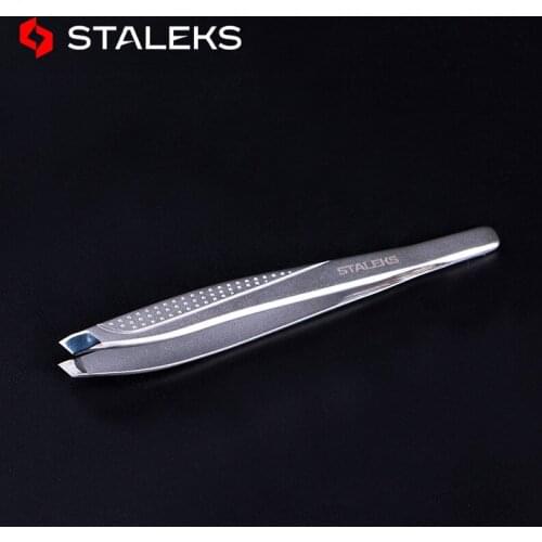 Professional Stainless Steel Eyebrow Tweezers High Quality Slant Tip Eyebrow Tweezer Military-grade manufacturing Makeup Tool