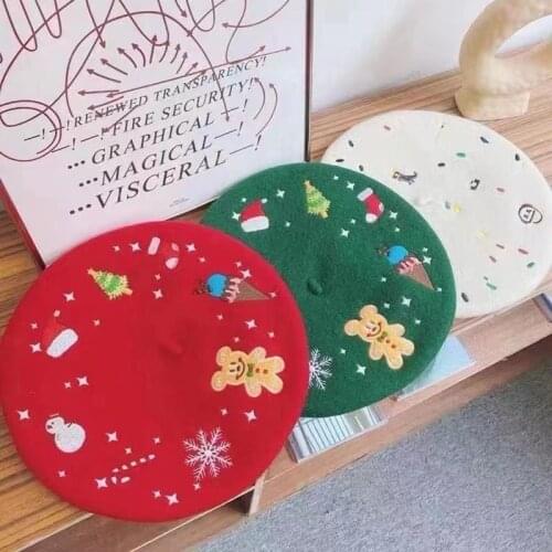 Autumn and Winter All-match Female Beret Wool Felt Retro Personality Literary Painter Hat Warm and Thick Outdoor Hiking Hat