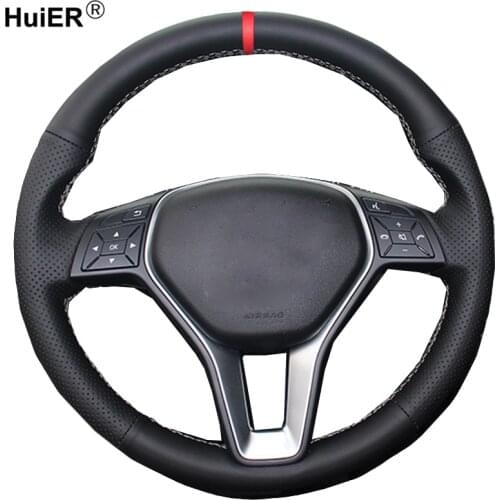 HuiER Hand Sewing Car Steering Wheel Cover For Mercedes Benz A-Class 2013 2014 2015 B-Class 2011- 2013 2014 CLA-Class 2013 2014