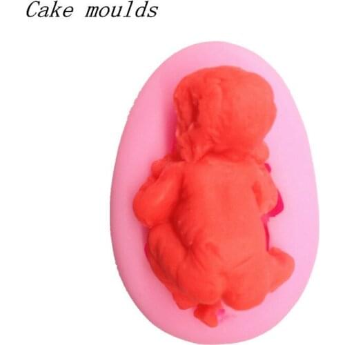 Wholesale Silicone mold k051 Mini sleeping Baby shape Decoration Clay mold Fondant cake mold DIY tools