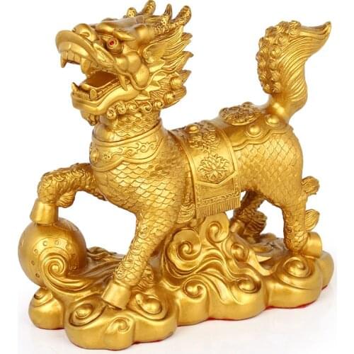 Resin Unicorn Ornaments Lucky Ornaments Home Decorations Crafts Gifts A Pair Piece Of Feng shui bring Luck Figurines Miniature