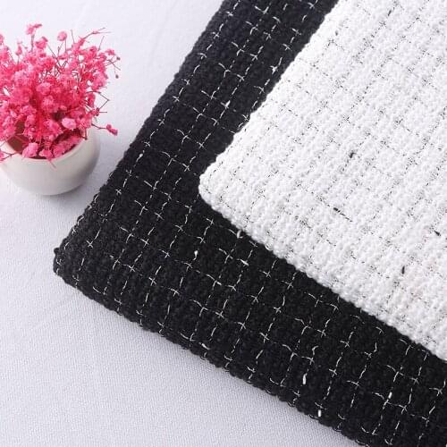 100X145cm Black White Fashion Tweed Fabric French Style Autumn Winter Patchwork Fashion Suit Skirt Handmade DIY Fabrics Tela