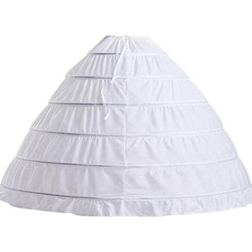 Women’s Hoop Skirt A-Line Floor Length Petticoat Slips Underskirt Crinoline for Wedding Dress Ball Gown