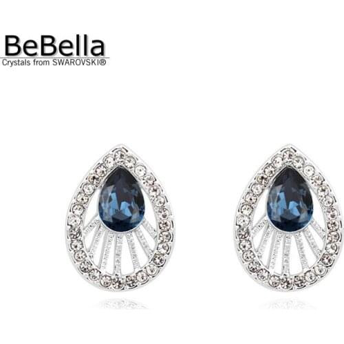 BeBella waterdrop stud earrings with Crystals from Swarovski fashion jewelry for women girls wife Christmas birthday gift
