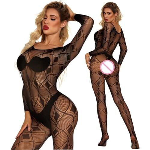 Women Crotchless Sexy Costumes Lingerie Bodysuit Fishnet Babydoll Bodysuits Porn Sleepwear Catsuit Erotic Underwear Bodystocking