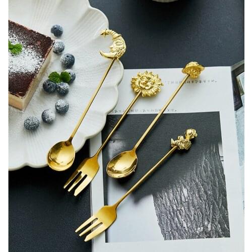 Stainless Steel Gold Coffee Spoon Gold Tableware For Coffee Sugar Dessert Cake Ice Cream Soup Antipasto Cappuccino