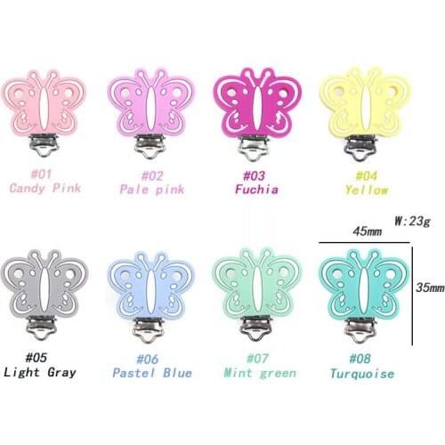 10/20/50 Pcs Silicone Pacifier Clip butterfly DIY Baby Teething Teether Necklace Bead Tool Nurs Gift Round Heart Accessories