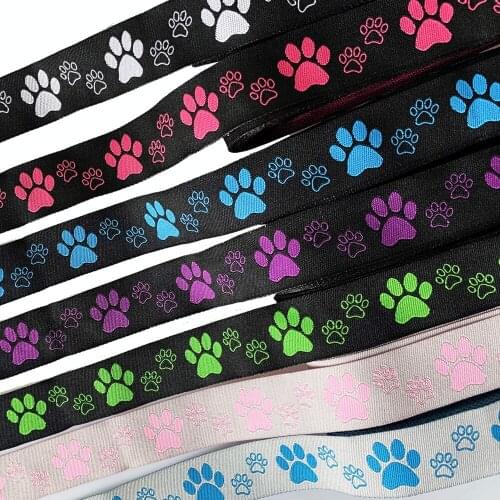 10 METER 7/8 And 5/8 Inch 22MM 16MM Small Monochromatic Colored Footprints Cartoon Ribbon