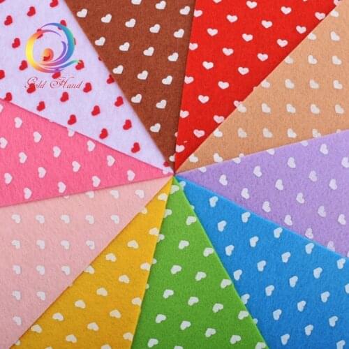 10pcs/lot 1mm Thickness Printed Polyester Nonwoven Felt Fabric/For Sewing Dolls Crafts/Home Decoration Pattern Bundle 15x15cm