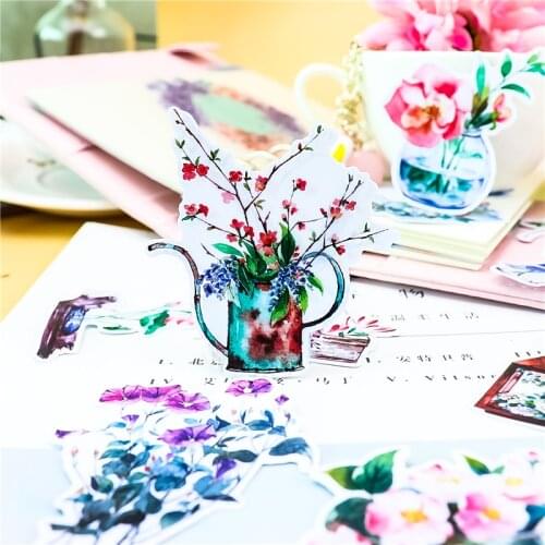 21pcs cute DIY flower stickers creative stickers Car Case Waterproof Laptop Bicycle kids toys Backpack waterproof Sticker