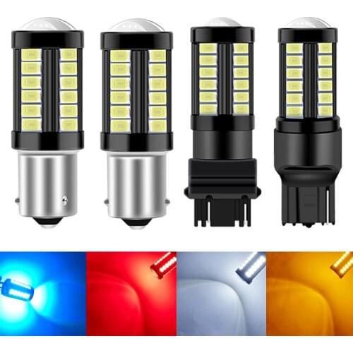2X P21W Led 1156 BAYU15S PY21W T20 W21/5W 7443 P21/5W W21W Car Bulb 7440 BA15S BAY15D Auto DRL Light White 1157 LED Brake Light