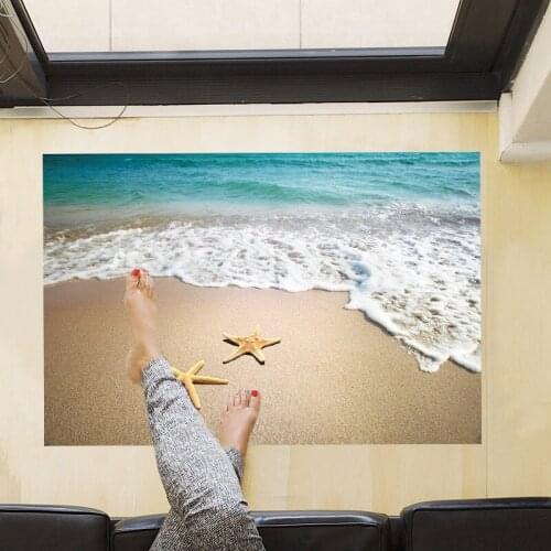 Sandbeach Beach Floor Stickers PVC Material 3D wall poster for Living room bedroom Ceiling Floor wall decoration stickers