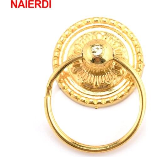 NAIERDI 4pcs Retro Bronze Kitchen Cabinet Knobs Cupboard Door Handles Vintage Wardrobe Furniture Handle Jewelry Box Drawer Pulls