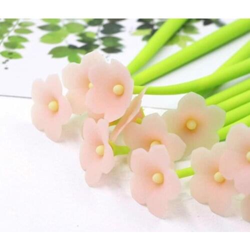 48PCS Cartoon Silica Gel Pen Creative Morning Glory Soft Gel Students Writing Instrument Stationery Kawaii School Supplies