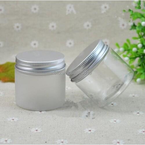 50g clear/clear frosted PET Jar,50g PET Empty Cosmetic Cream Jar with Silver Aluminum Cap 50ml Makeup DIY Lotion Container F238