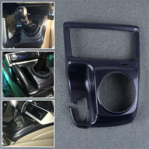 Car ABS Carbon Fiber Style Interior Center Gear Shift Frame Cover Trim fit for Honda Civic 2006 2007 2008 2009 2010 2011