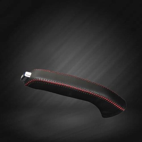 Car Hand Brake Covers Top Layer Leather Case for Hyundai Elantra Handbrake Grips Genuine Cover Auto Handbrake
