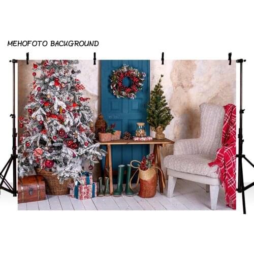 Photography Backdrops Christmas Background Fireplace Tree Winter Snow Window Interior Baby Birthday Background For Photo Studio