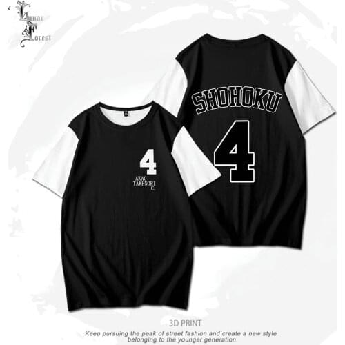 Anime SlamDunk Team Uniform 3D Printing T-shirt Summer Fashion Round Neck Short Sleeve Popular Japanese Streetwear Plus Size