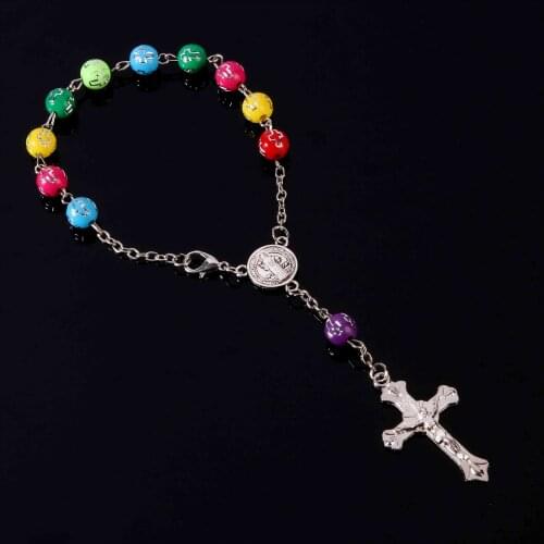 12 pieces / christian jesus bracelet rosary children sacrament baby baptism favorable Catholic mini rosary. 8mm