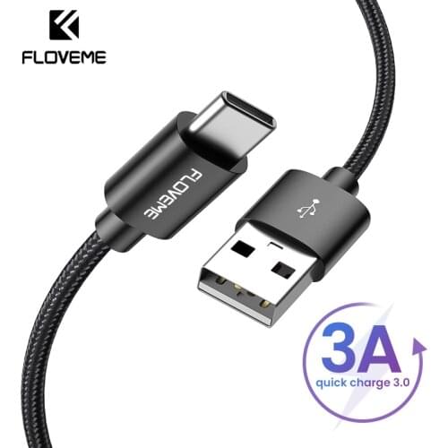 FLOVEME USB Type C Cable 3A Micro USB Cable Fast Charging Nylon Wire Cable for Samsung Xiaomi iphone Mobile Phone Charger Cable