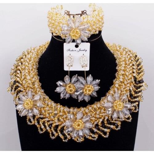 Dudo Store Dubai Jewelry Sets For Women 6 Colors Gold Yellow Flower Necklace Set Wedding Free shipping 2019 African