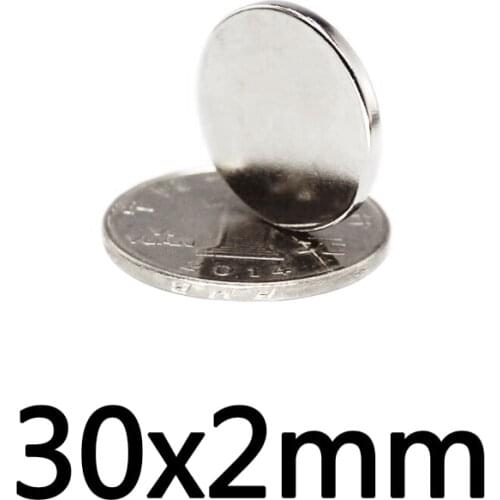 2/5/10/20/50pcs 30x2 mm Search Major Diameter Magnet 30mmx2mm Bulk Round Magnetic 30x2mm Neodymium Disc Magnets 30*2 circular 30