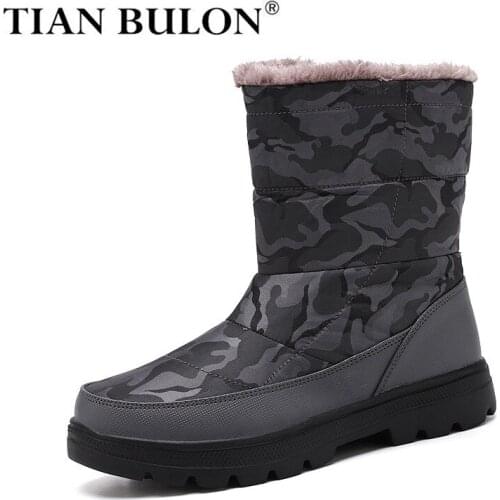 Lightweight Mens Ankle Boots Outdoor Waterproof Mens Boots Warm Plush Unisex Snow Boots High Top Warm Winter Boots Men Sneakers