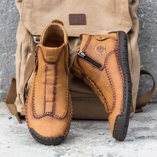 2020 New Walking Shoes winter men shoes high-top outdoor shoes for men black Canvas shoes men fashion Cotton shoes snow boots 39