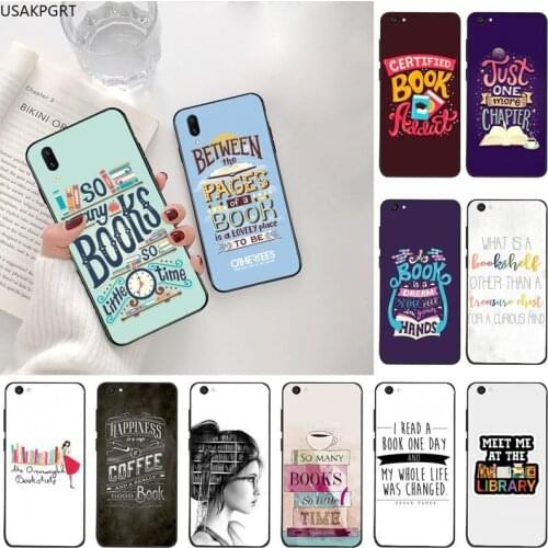 USAKPGRT books Library Bookshelf Quotes Soft Phone Cover For Vivo Y91c Y17 Y51 Y67 Y55 Y7s Y81S Y19 V17 vivos5